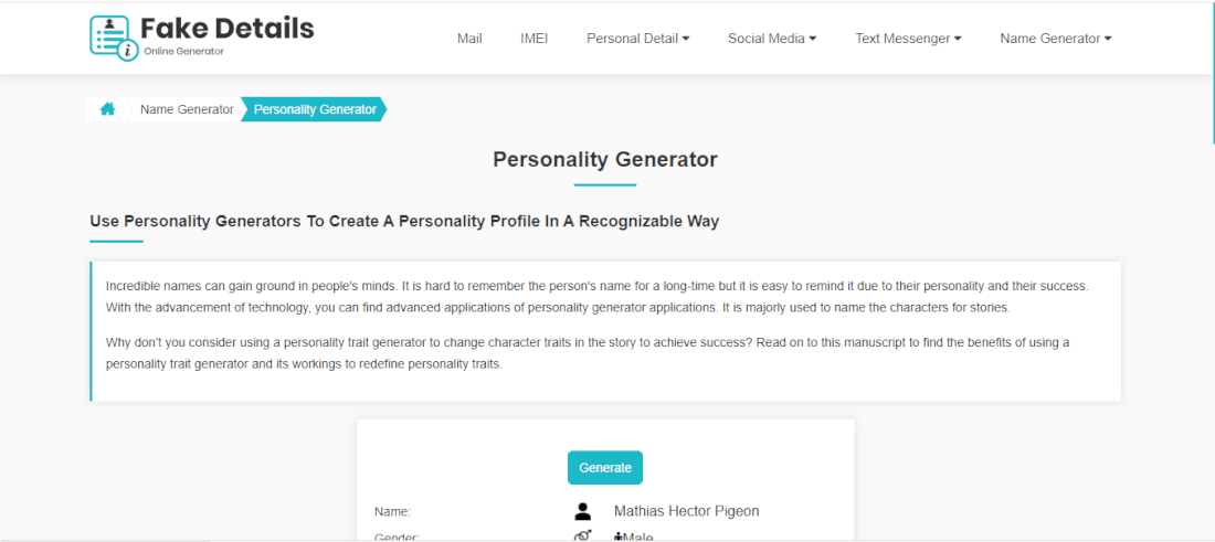 Personality Generator